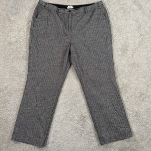 L L Bean Classic Fit Herringbone‎ Pants 20W Gray Lined Career Casual Cotton